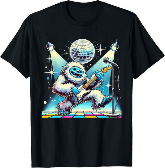 Aesthetic Yeti Dancing Disco T-Shirt - T-Shirt | Black