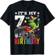 Seven 7th Birthday Dinosaur Monster Truck T-Shirt - T-Shirt | Black