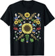 Ukraine Sunflowers Cute Floral Ukrainian Vyshyvanka T-Shirt - T-Shirt | Black