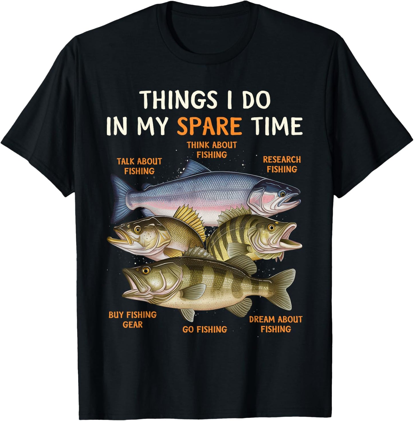 Funny Fishing Apparel , Youth and Boys | Bass Lovers T-Shirt - T-Shirt | Black