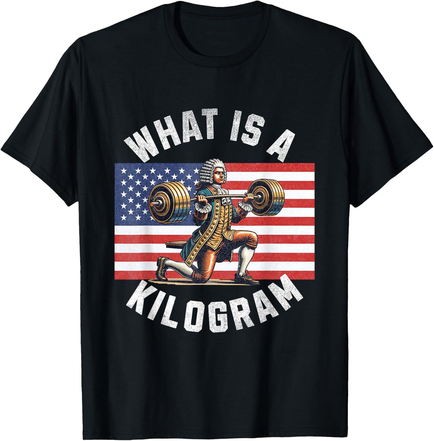What Is A Kilogram Funny 4th of July USA American Flag Men T-Shirt - T-Shirt | Black