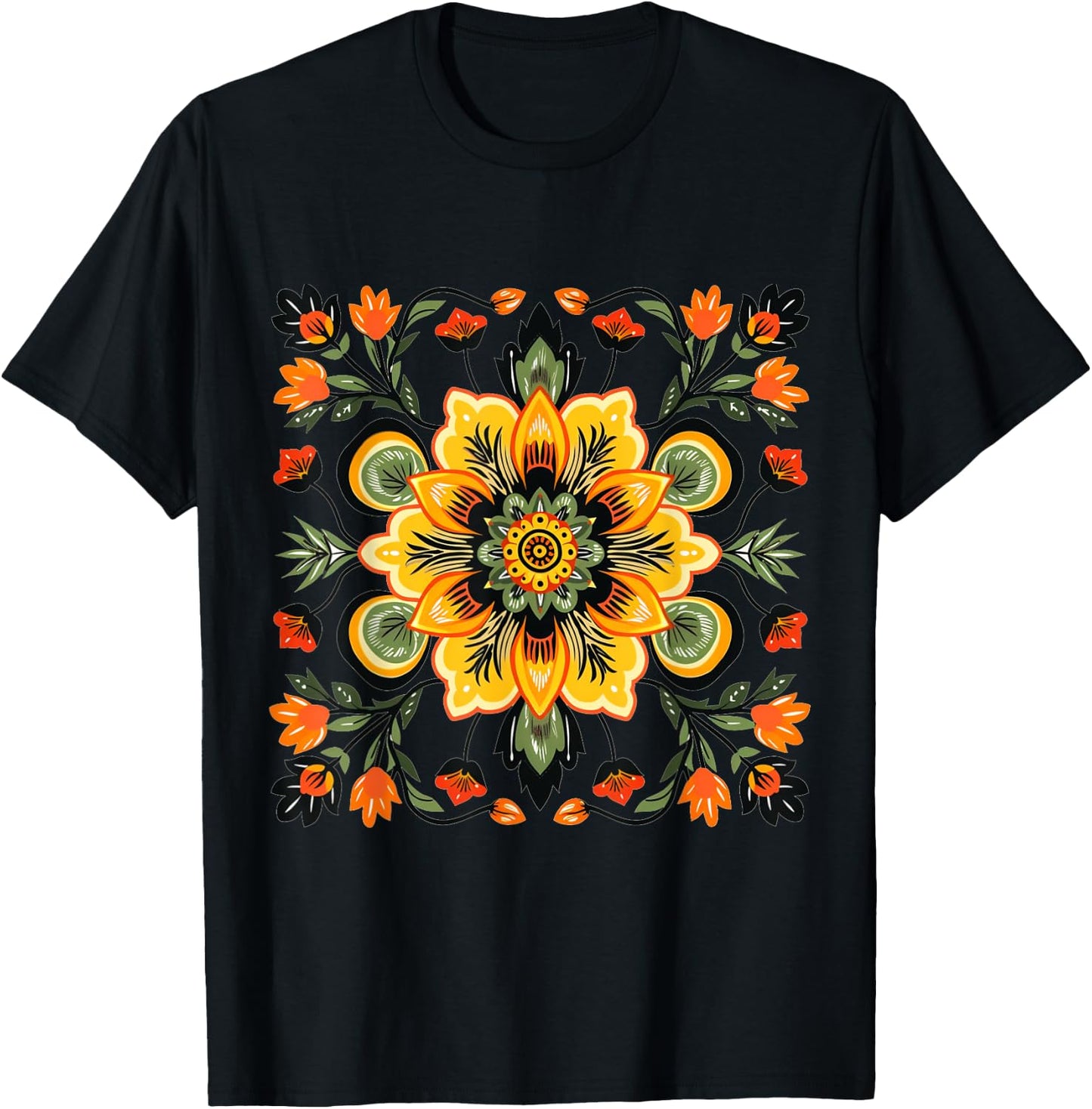 Cool Mexican Flower Costume for Boys and Girls T-Shirt - T-Shirt | Black
