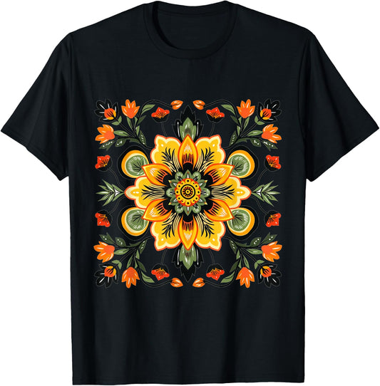 Cool Mexican Flower Costume for Boys and Girls T-Shirt - T-Shirt | Black