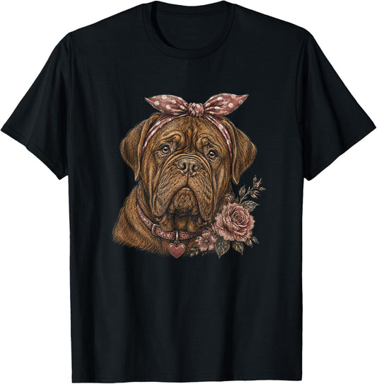Dogue de Bordeaux Artwork Design for Girls T-Shirt - T-Shirt | Black