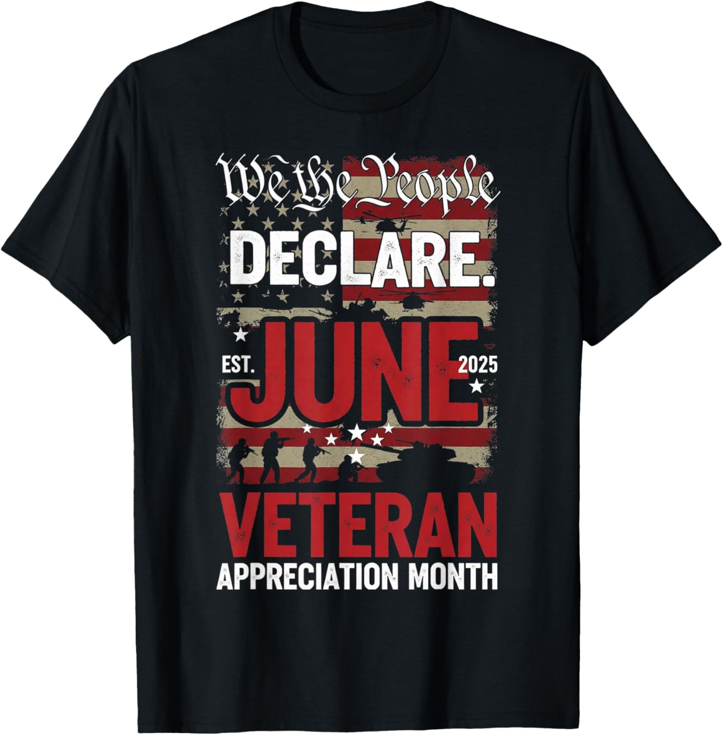 Veteran Appreciation Month June 2025 Happy Veteran's Month T-Shirt - T-Shirt | Black