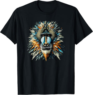 Polygon Art Mandrill Mandrills T-Shirt - T-Shirt | Black
