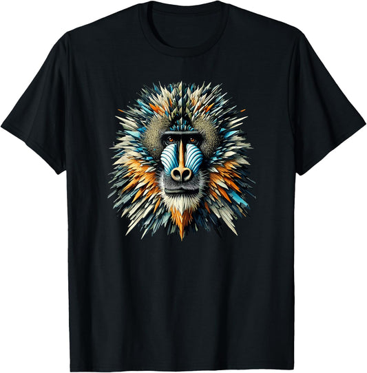 Polygon Art Mandrill Mandrills T-Shirt - T-Shirt | Black