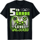 Back to School 5th Grade Boys Gamer First Day School Level T-Shirt - T-Shirt | Black