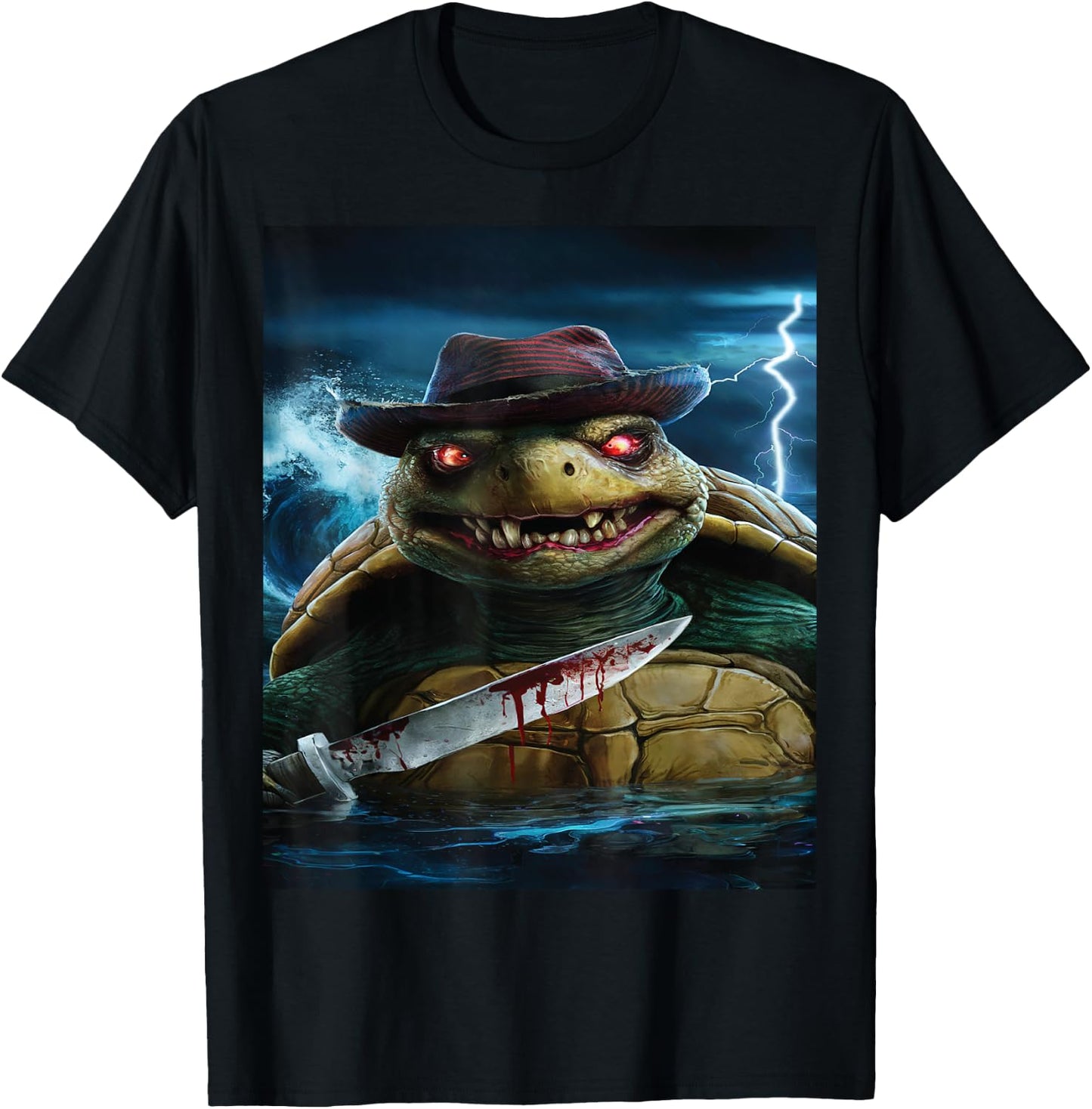 Creepy Scary Halloween Turtle T-Shirt - T-Shirt | Black