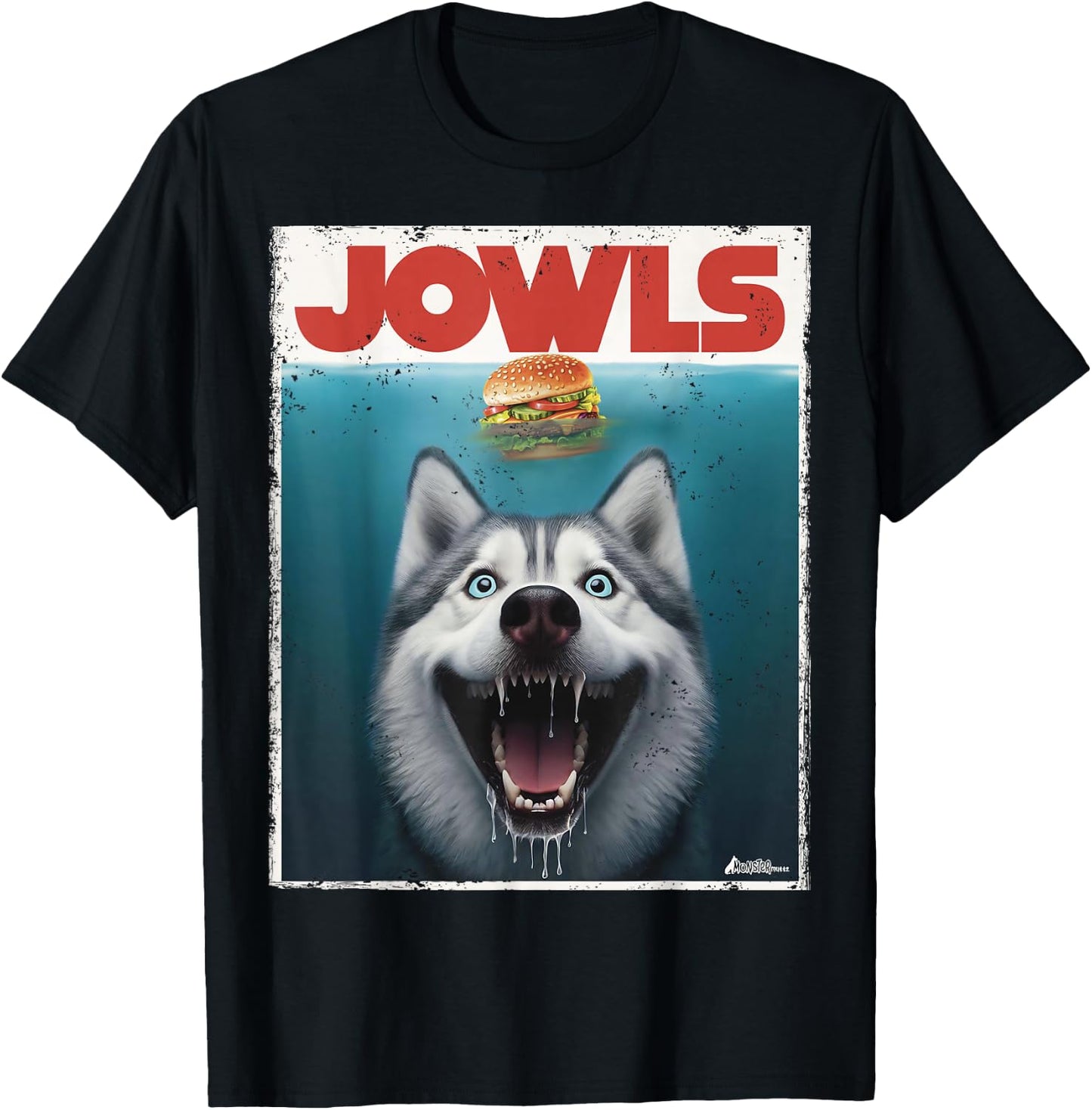 Funny Siberian Husky Jowls, Sled Dog Mom Top Alaskan Dog Dad T-Shirt - T-Shirt | Black