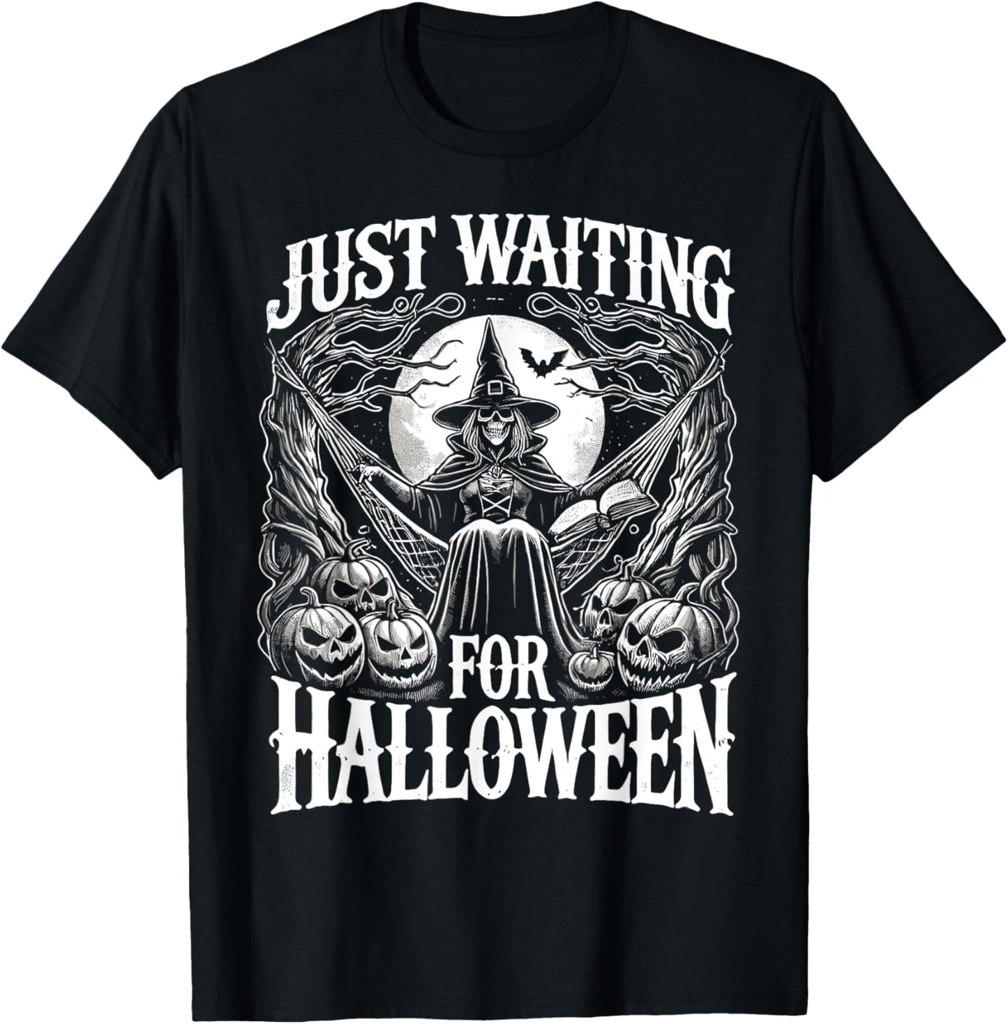 Summerween Halloween Summer Just Waiting For Halloween T-Shirt - T-Shirt | Black
