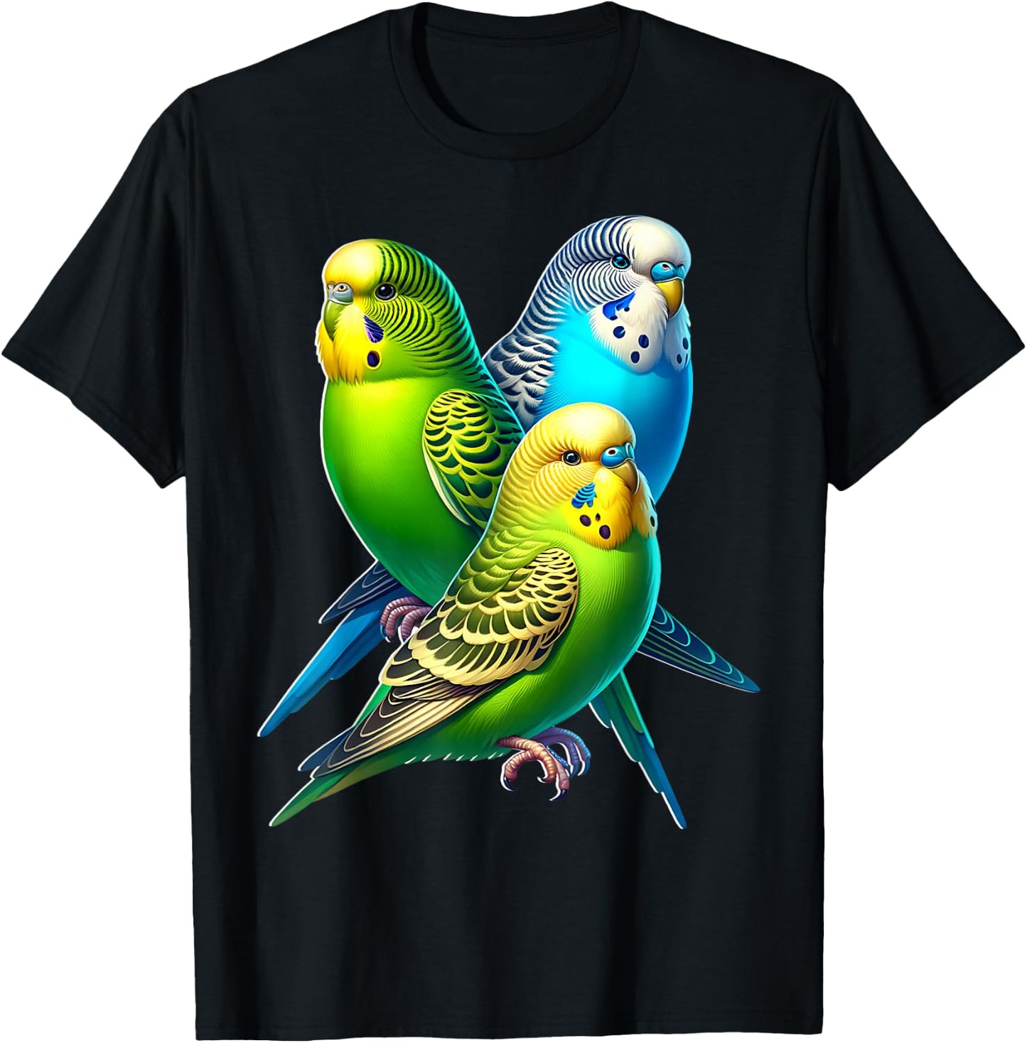 Funny Budgie Budgerigar Design T-Shirt - T-Shirt | Black
