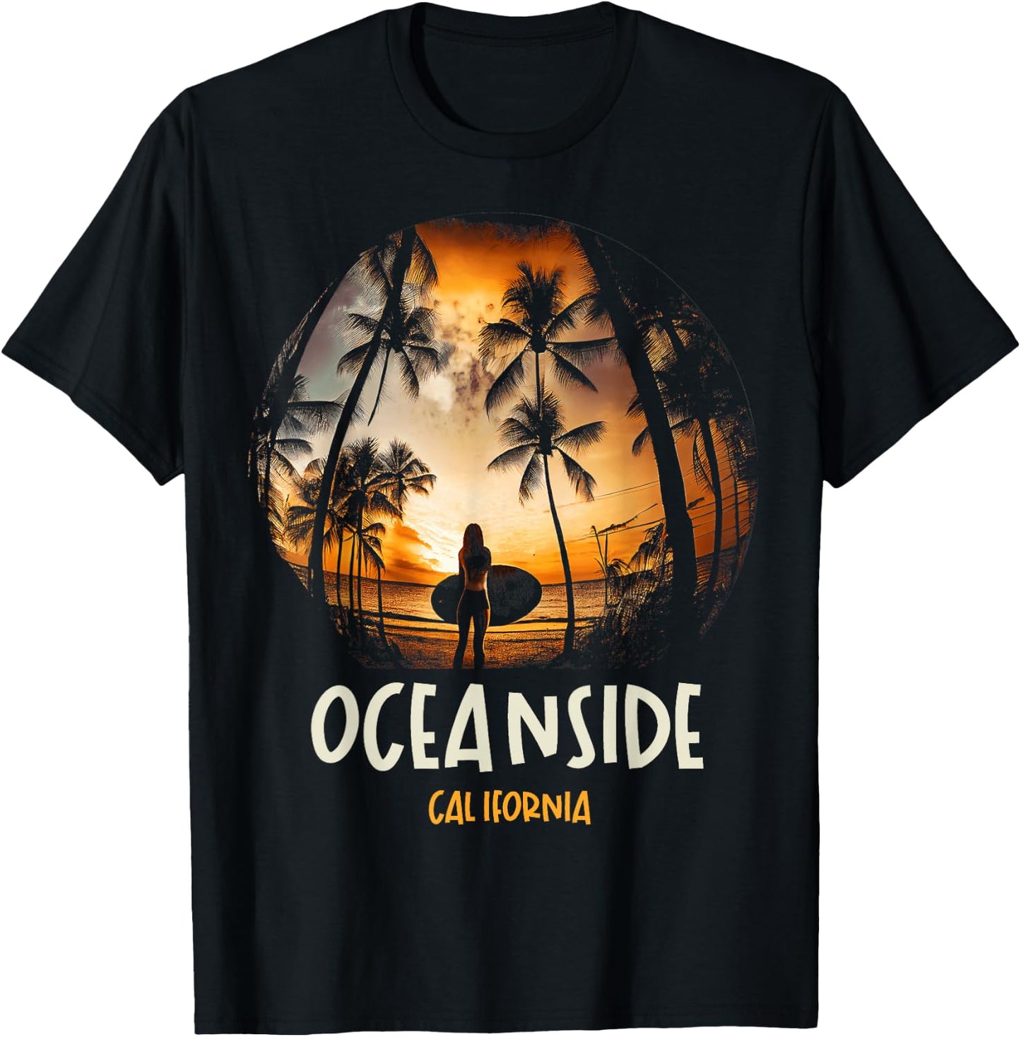 Oceanside California T-Shirt - T-Shirt | Black