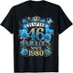 Chapter 46 Fabulous Since 1980 46th Birthday Women Blue Rose T-Shirt - T-Shirt | Black