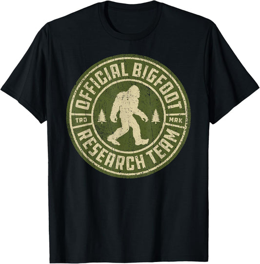 Bigfoot Research Team Retro Vintage Sasquatch Men Women T-Shirt - T-Shirt | Black
