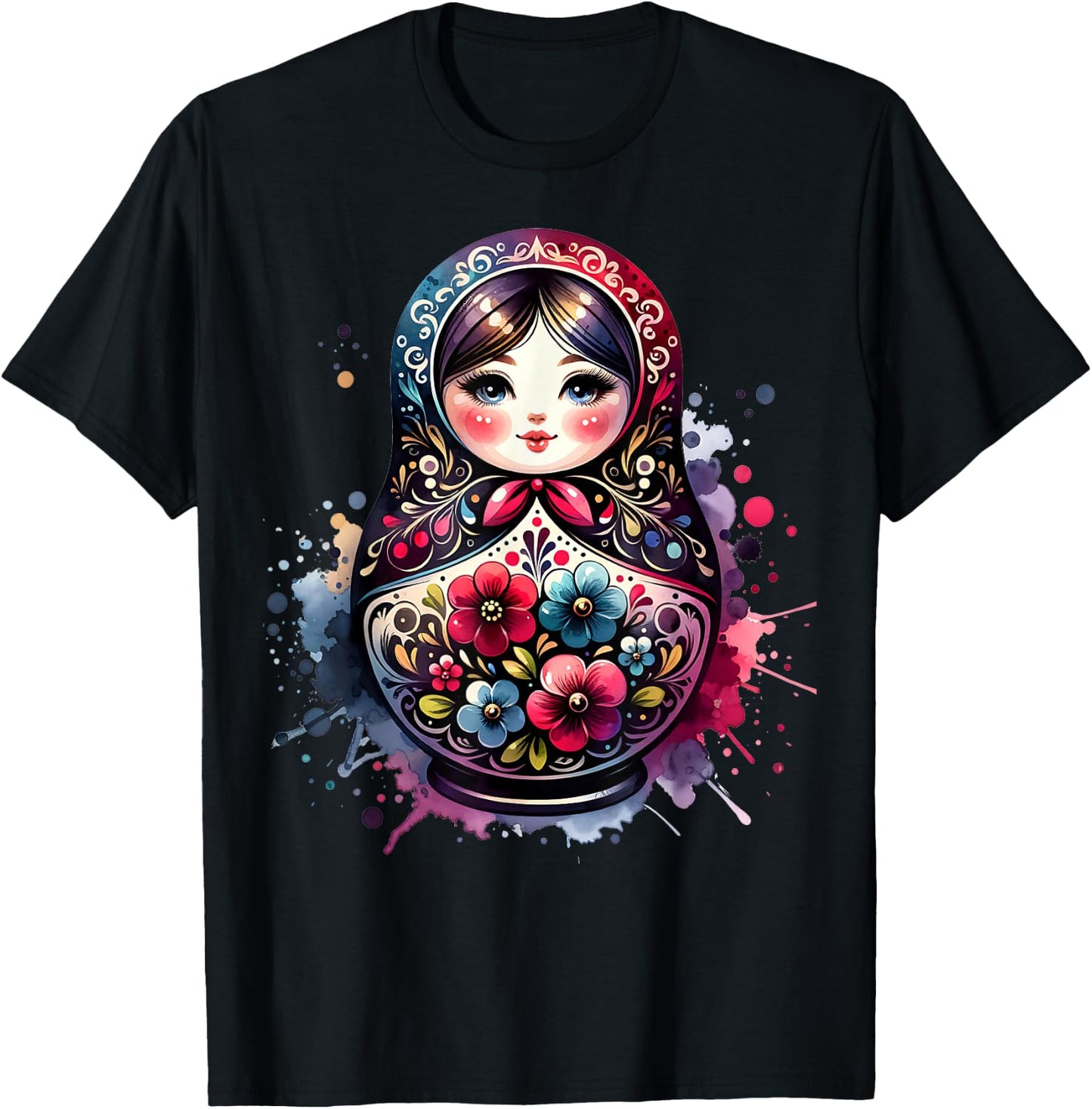 Russian Girl Matreshka Russia Russians Matryoshka T-Shirt - T-Shirt | Black