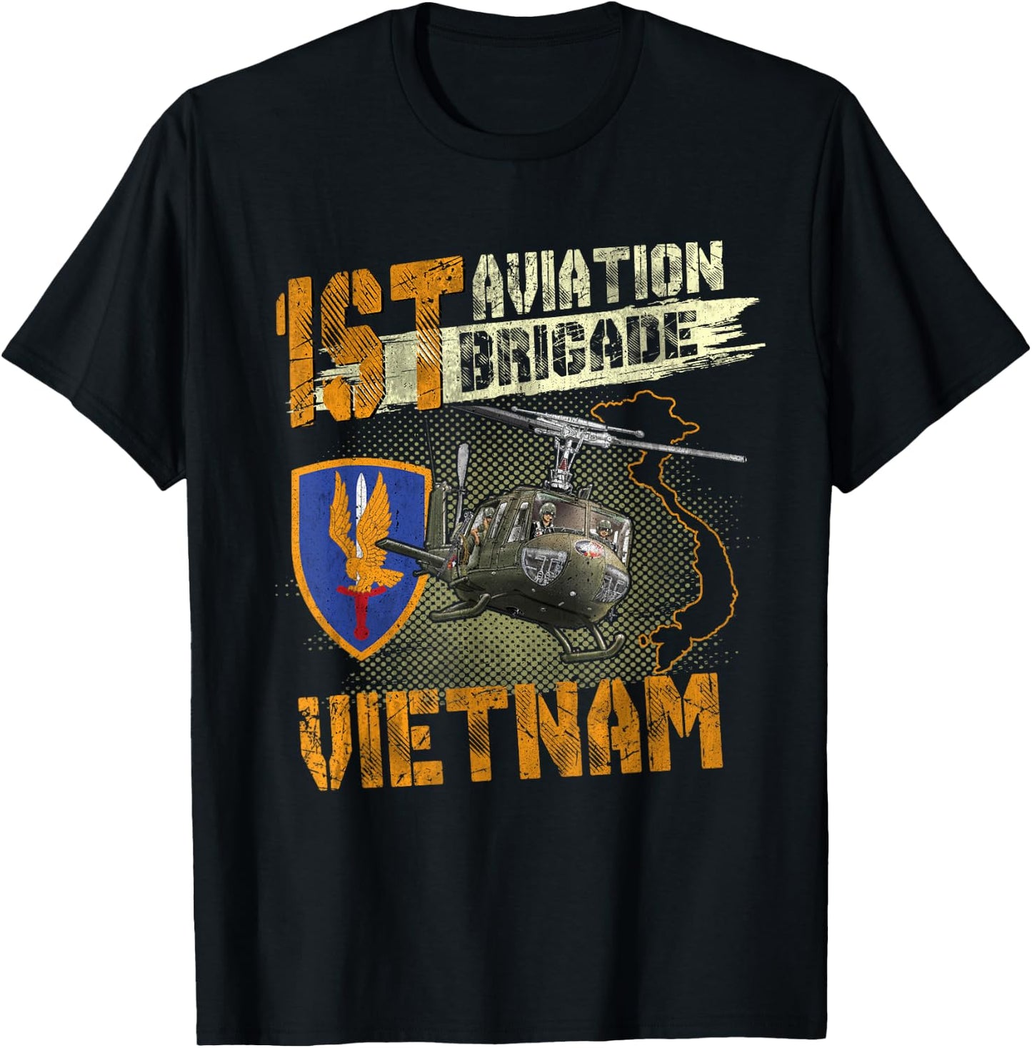 1st Aviation Brigade Vietnam Veteran Pilot Door Gunner T-Shirt - T-Shirt | Black