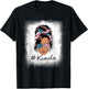 Kamala Harris Retro USA Patriotic American Flag Messy Bun T-Shirt - T-Shirt | Black