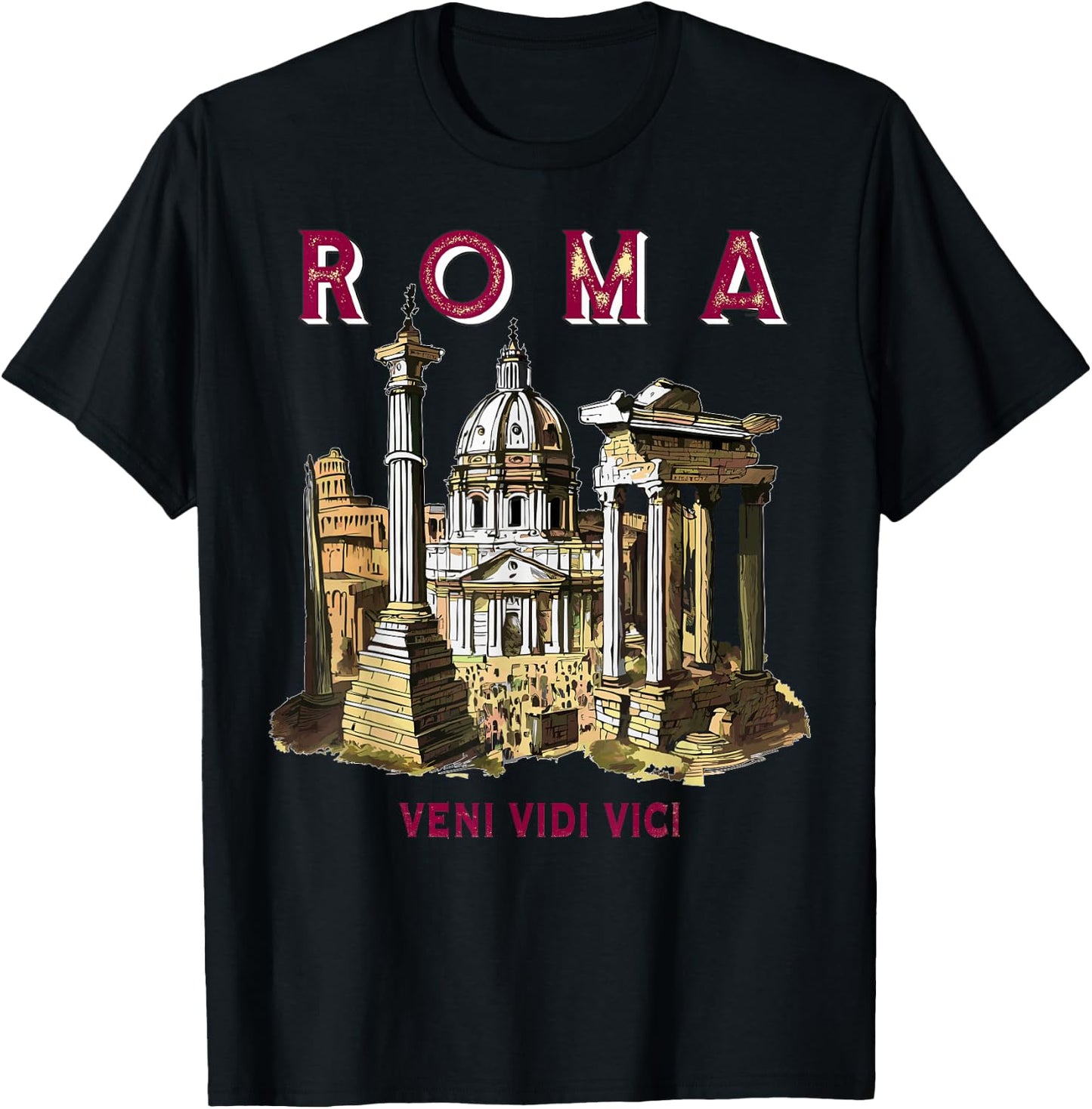 Veni VIDI VICI Ancient Rome Italy Holiday Capital Rome T-Shirt - T-Shirt | Black
