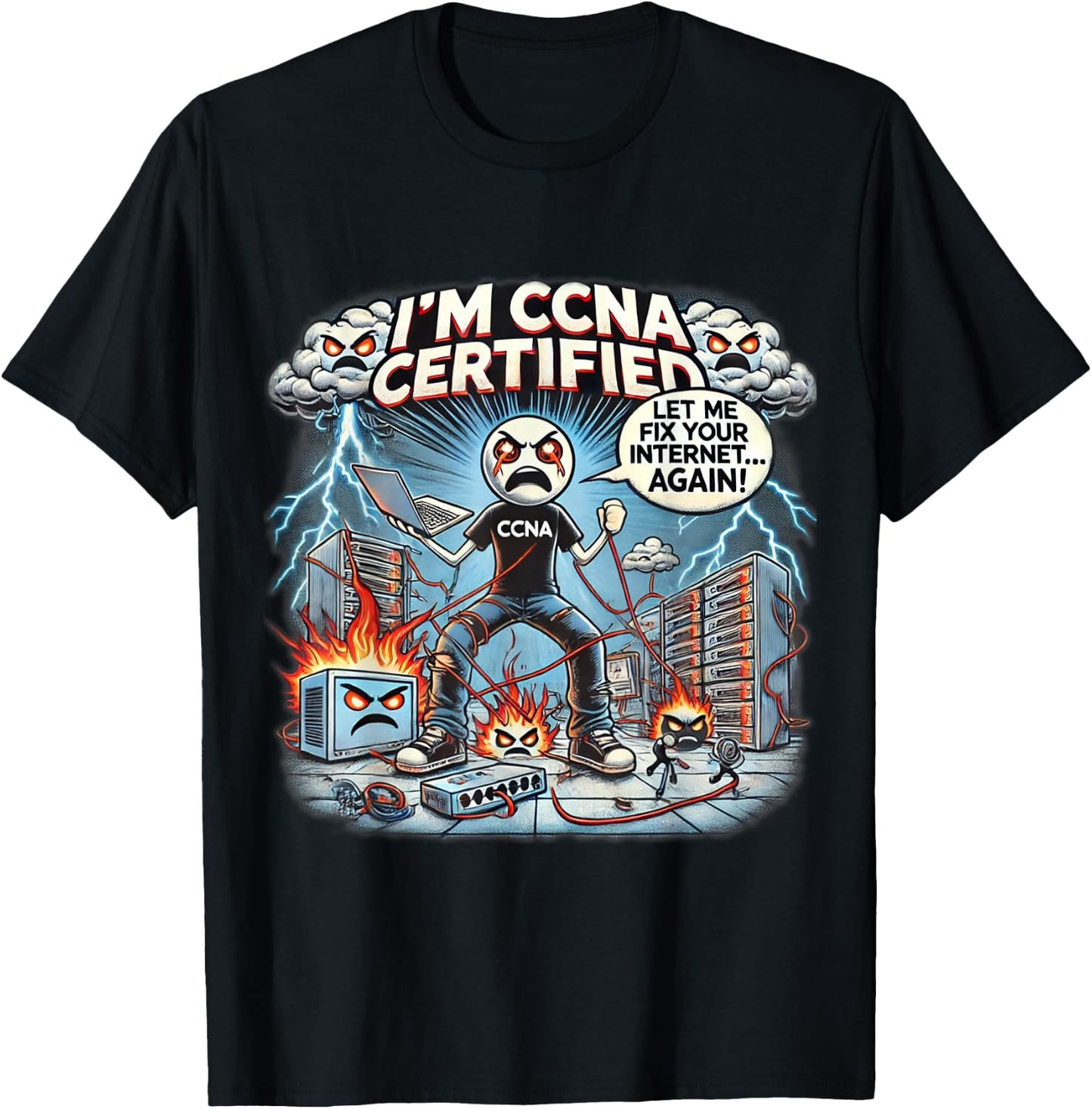 CCNA Certification , Black, Small T-Shirt - T-Shirt | Black
