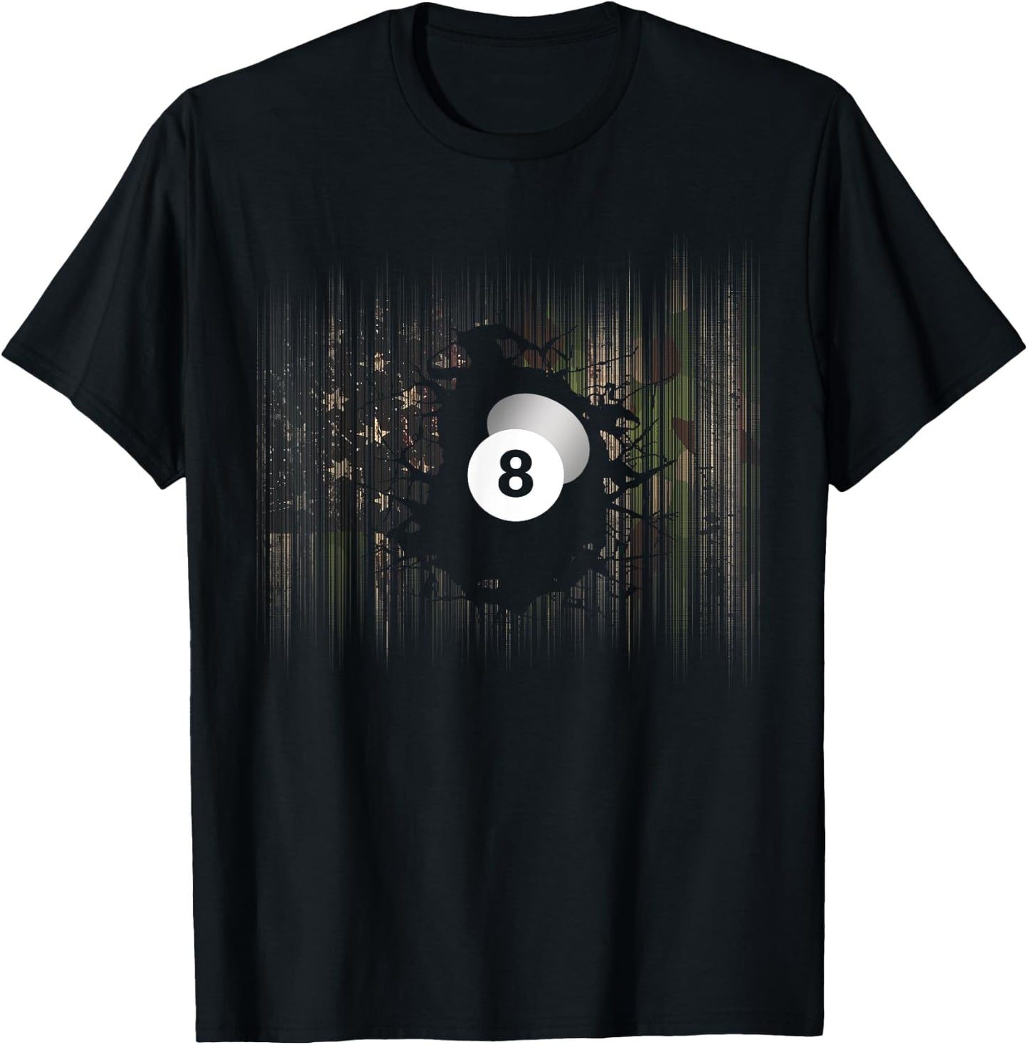 American Flag Camouflage Billiards Pool Player T-Shirt - T-Shirt | Black