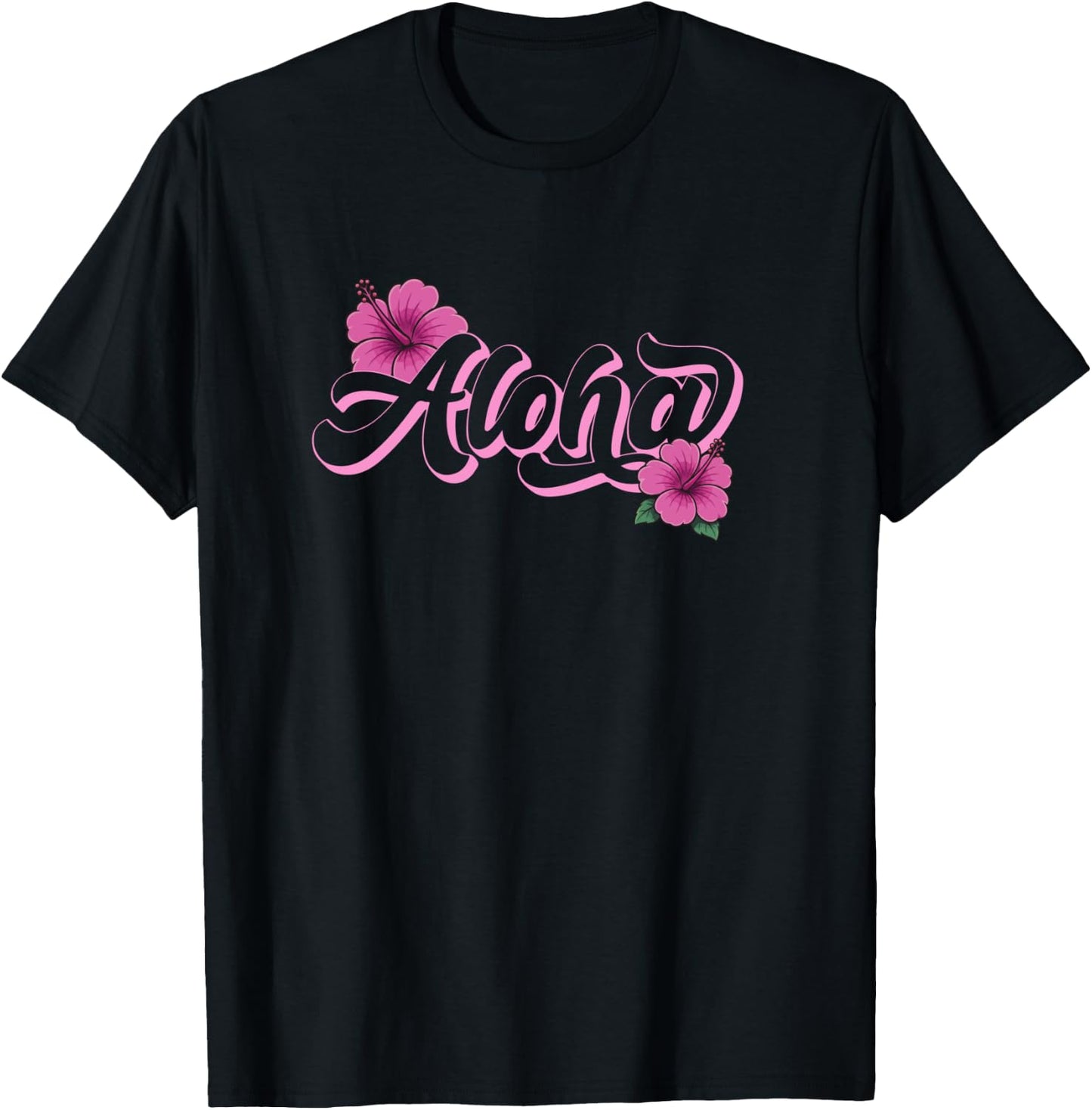 Hawaii Aloha Vacation Hibiscus T-Shirt - T-Shirt | Black
