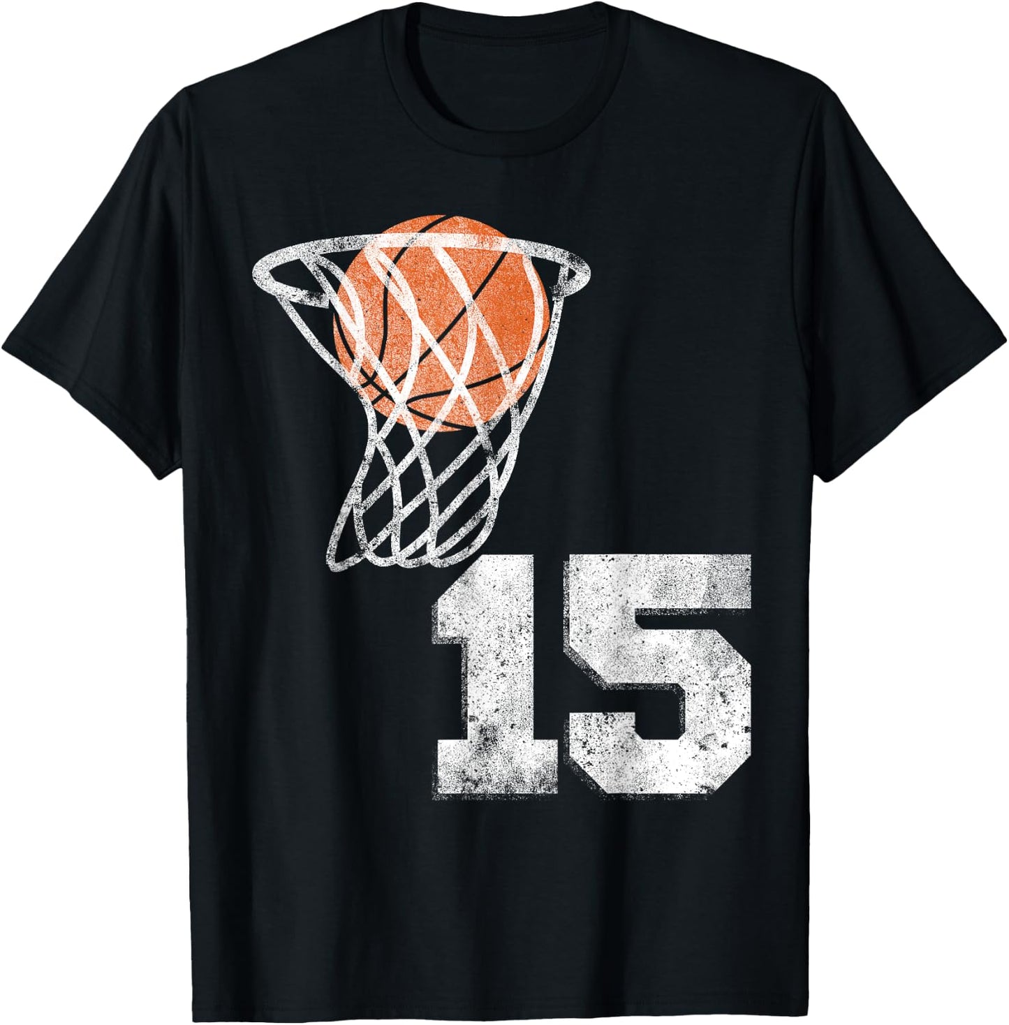 Vintage Basketball Jersey Number 15 Player Number T-Shirt - T-Shirt | Black
