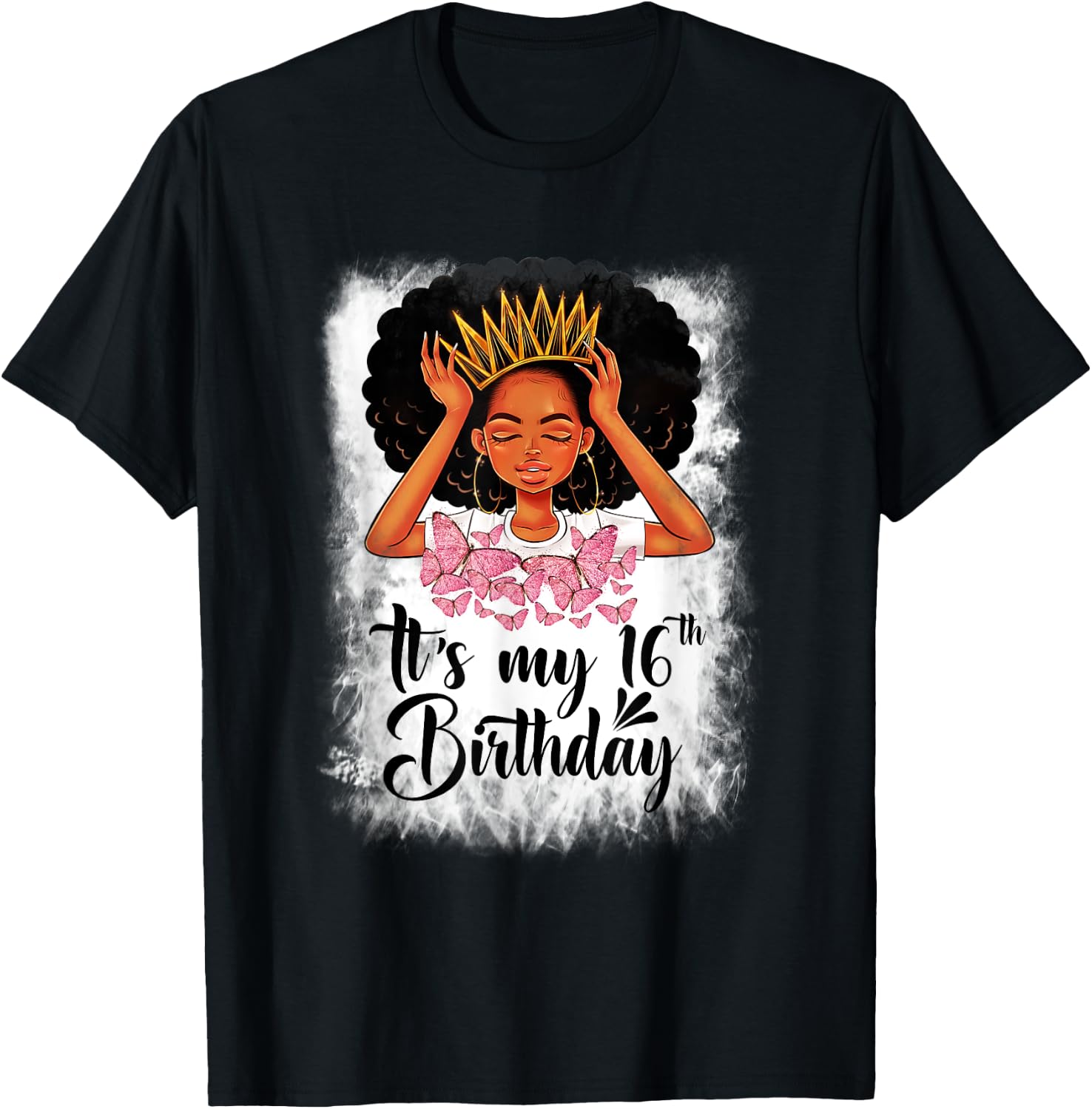 16 Year Old Gift Women Girls Teenager It's My 16th Birthday T-Shirt - T-Shirt | Black