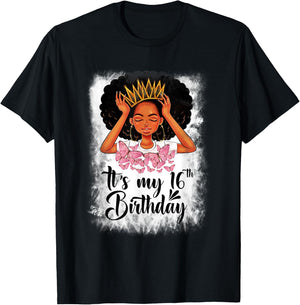 16 Year Old Gift Women Girls Teenager It's My 16th Birthday T-Shirt - T-Shirt | Black