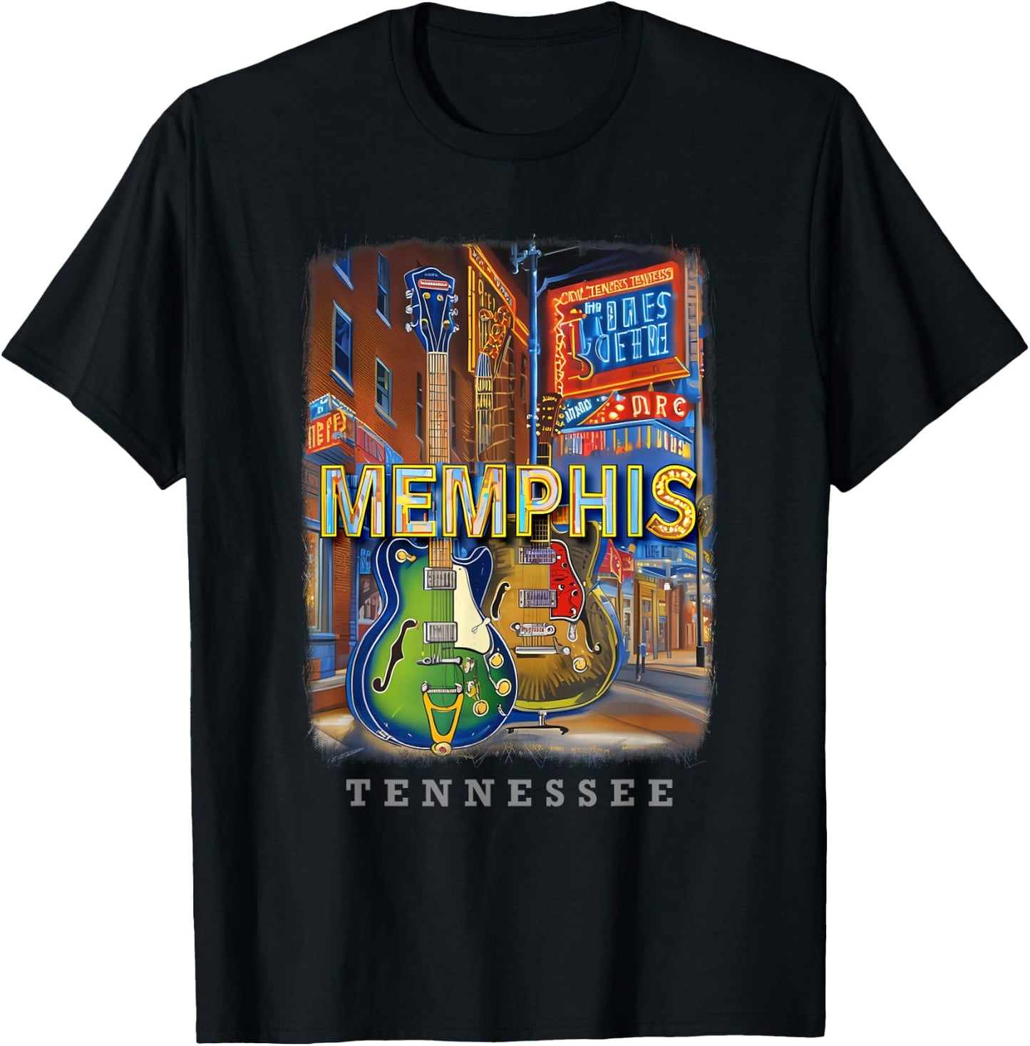 Memphis Tennessee TN Musical Legacy SD766 T-Shirt - T-Shirt | Black