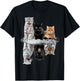 Three Cats Kittens Reflection Tiger Puma Leopard T-Shirt - T-Shirt | Black