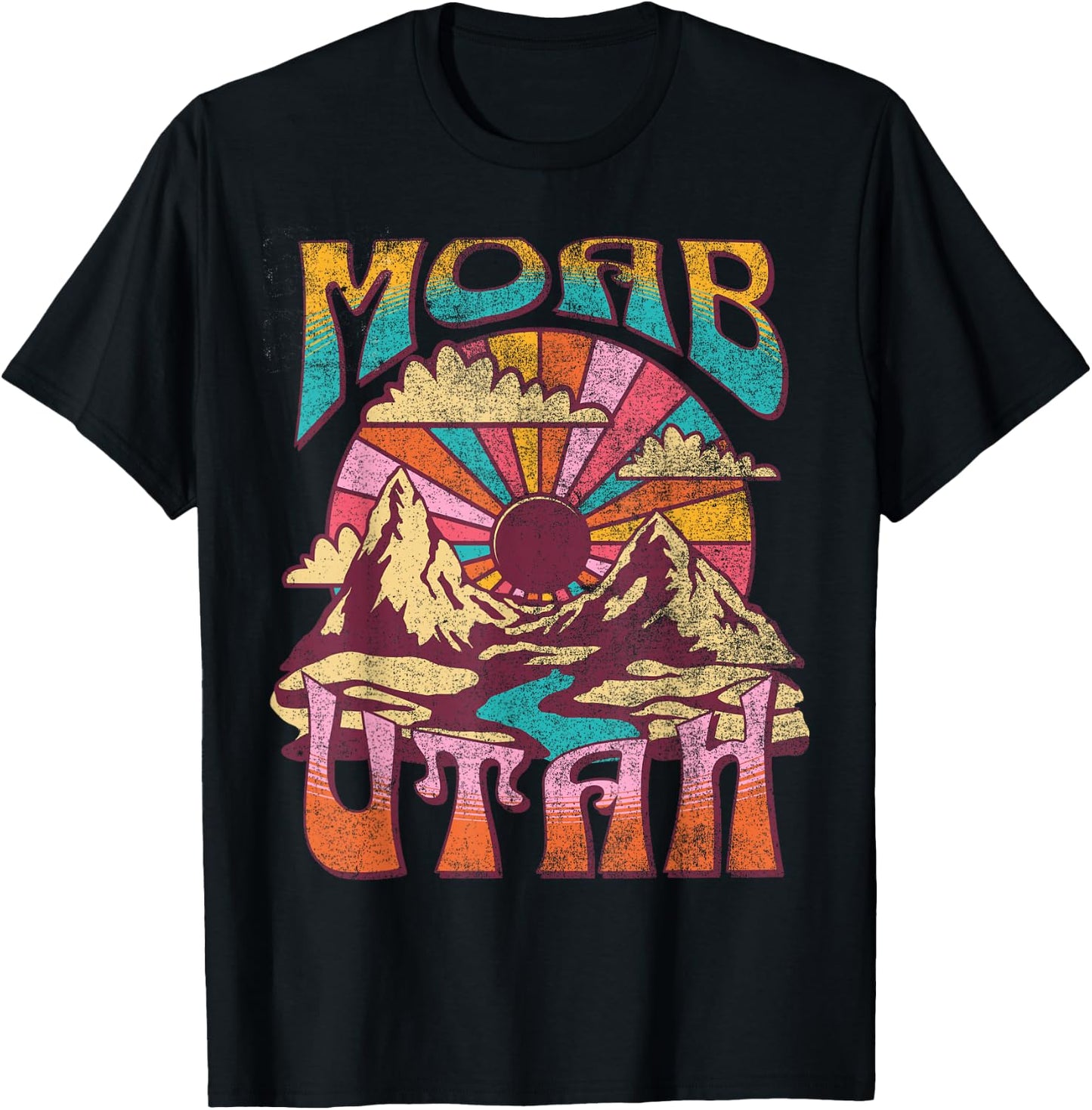 Moab Utah Nature Hiking Mountains Outdoors Vintage T-Shirt - T-Shirt | Black