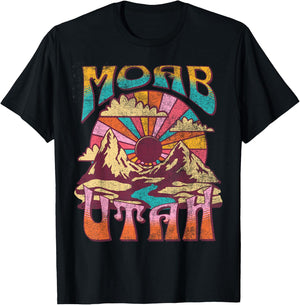 Moab Utah Nature Hiking Mountains Outdoors Vintage T-Shirt - T-Shirt | Black