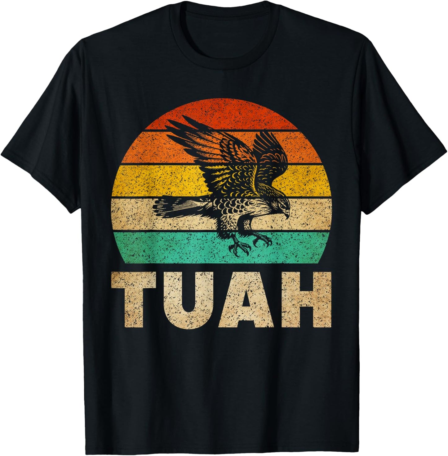 Vintage Hawk Tuah Hilarious Joke Adult Humor Gag Meme Funny T-Shirt - T-Shirt | Black