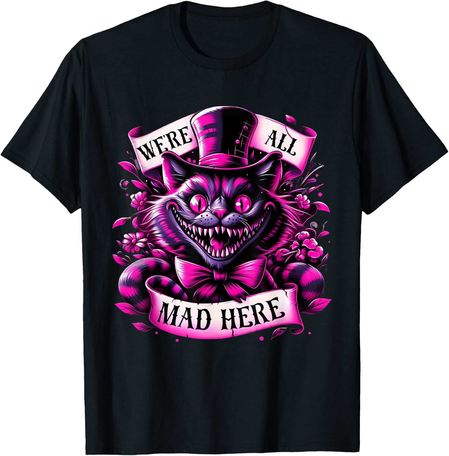 Cheshire Cat Alice in Wonderland Party T-Shirt - T-Shirt | Black