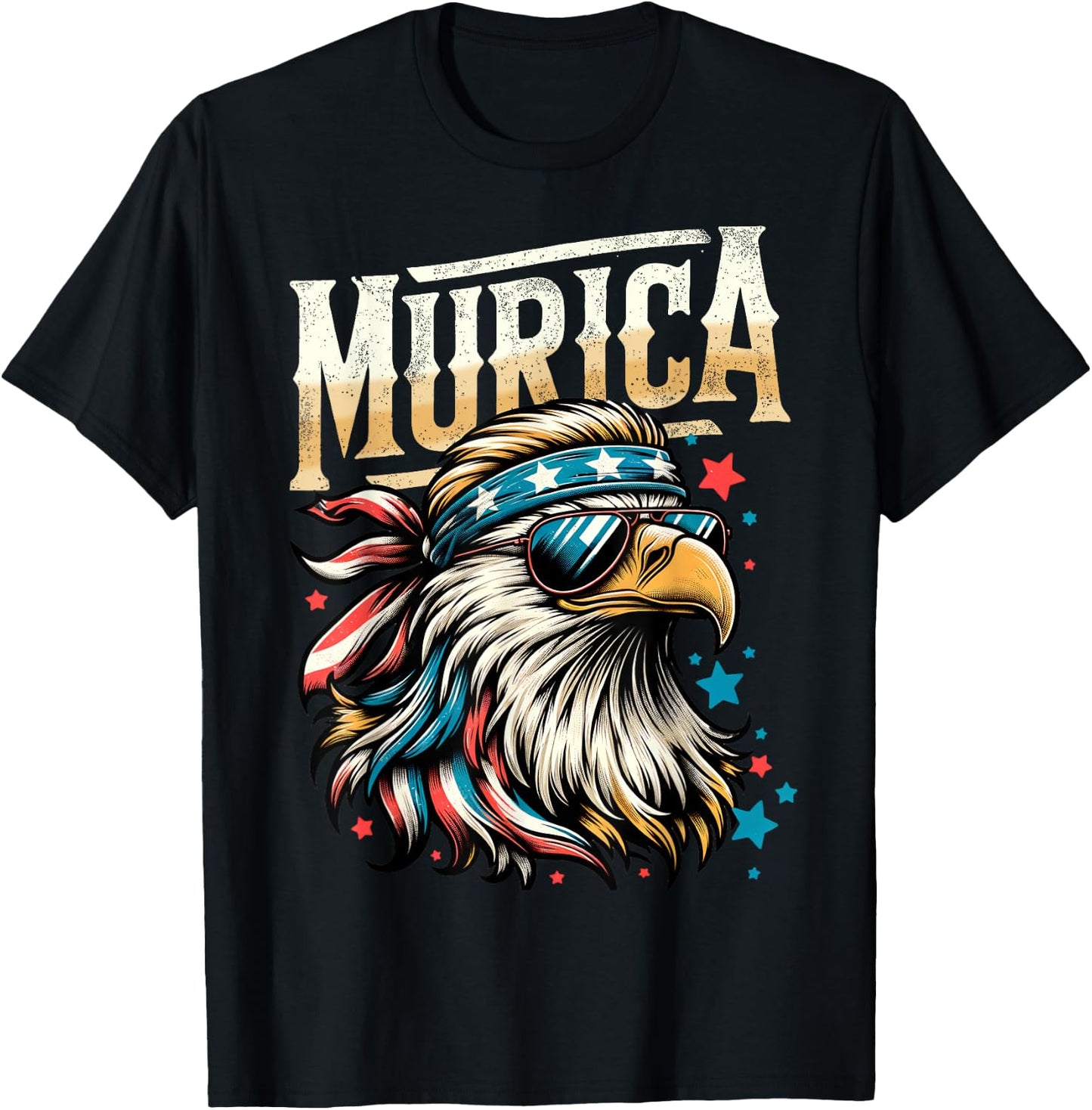 4th of July Patriotic Funny Eagle July 4th USA Murica T-Shirt - T-Shirt | Black