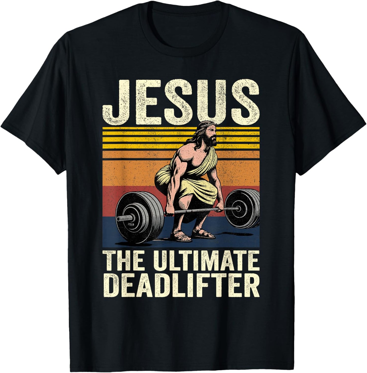 Vintage Jesus The Ultimate Deadlifter Funny Christian Gym T-Shirt - T-Shirt | Black