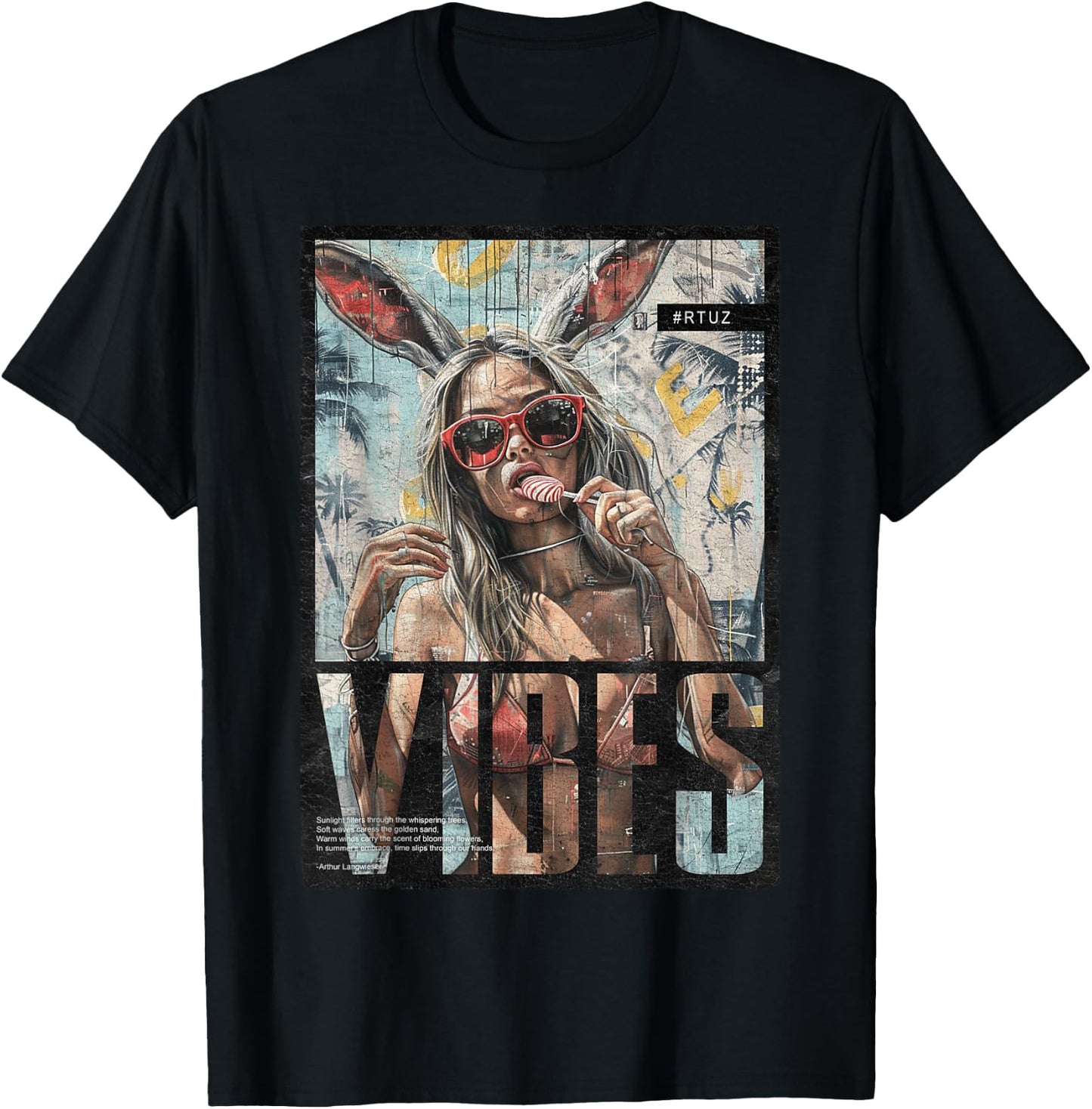 Vintage Girl Magazin Cover Sexy Model Pin-up , Small, Black T-Shirt - T-Shirt | Black