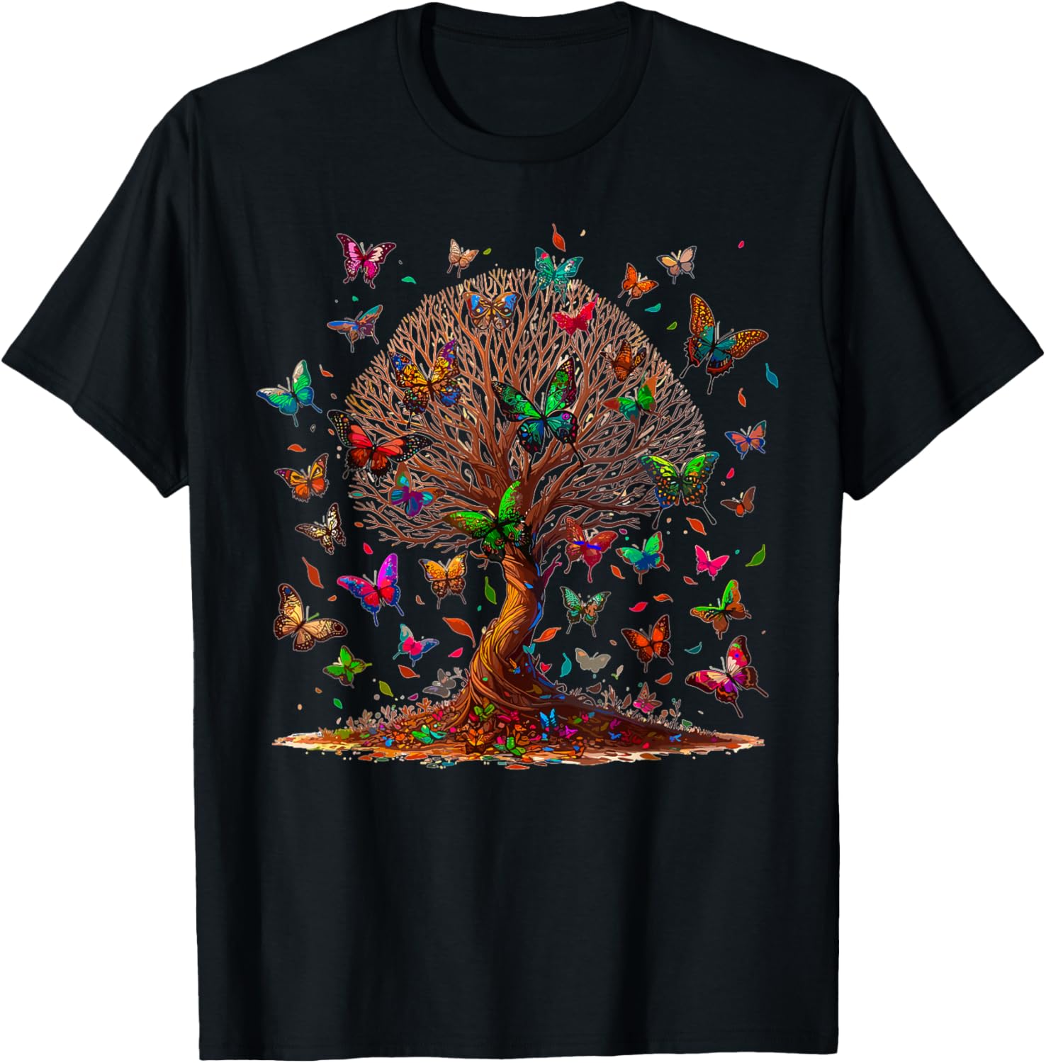 Butterfly Tree T-Shirt - T-Shirt | Black