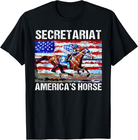 Secretariat America's horse T-Shirt - T-Shirt | Black