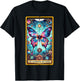 Anti Social Butterfly Tarot Card Galaxy Floral Introvert T-Shirt - T-Shirt | Black