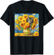 Van Gogh Sunflowers Kitten T-Shirt - T-Shirt | Black