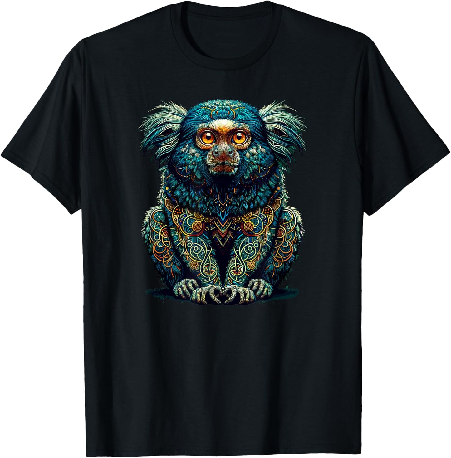 Mandala Art Dwarf Owl T-Shirt - T-Shirt | Black