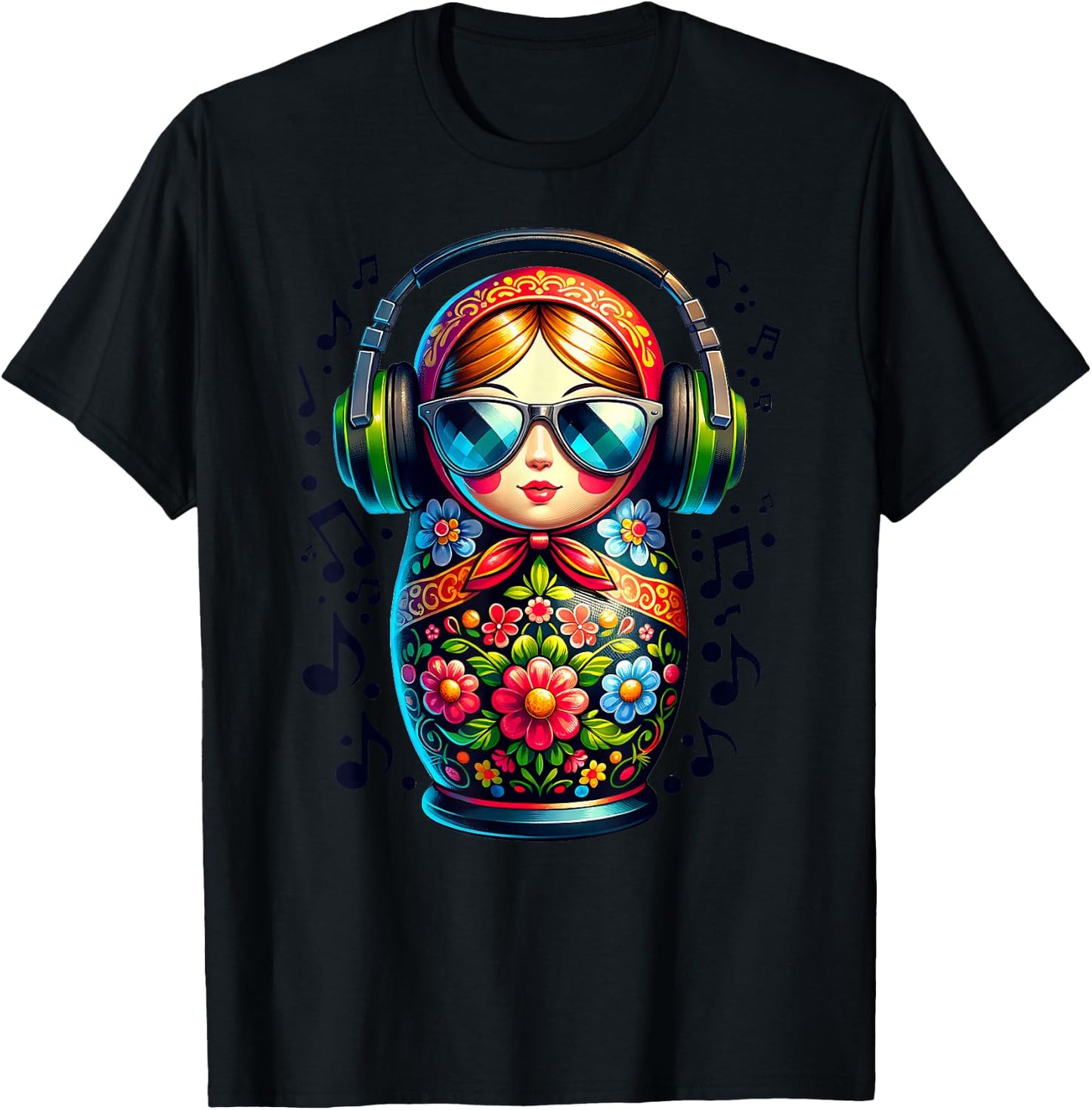 Russian Matryoshka Music Russia Russian Matryoshka T-Shirt - T-Shirt | Black
