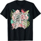 Skeleton Flowers Rib Cage X-Ray Funny Halloween T-Shirt - T-Shirt | Black