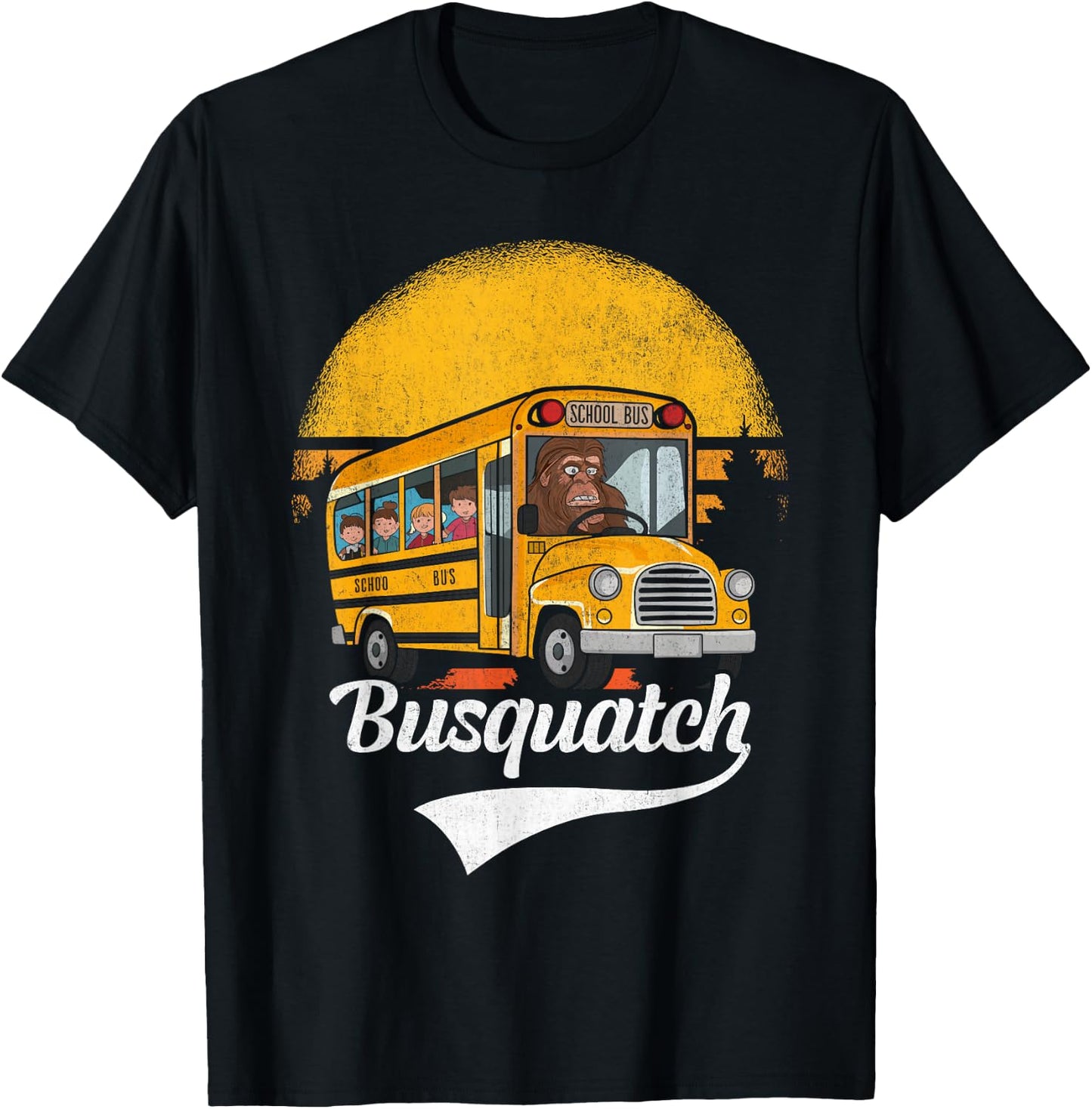 Funny Bigfoot School Bus Driver Funny School Bus Driver T-Shirt - T-Shirt | Black