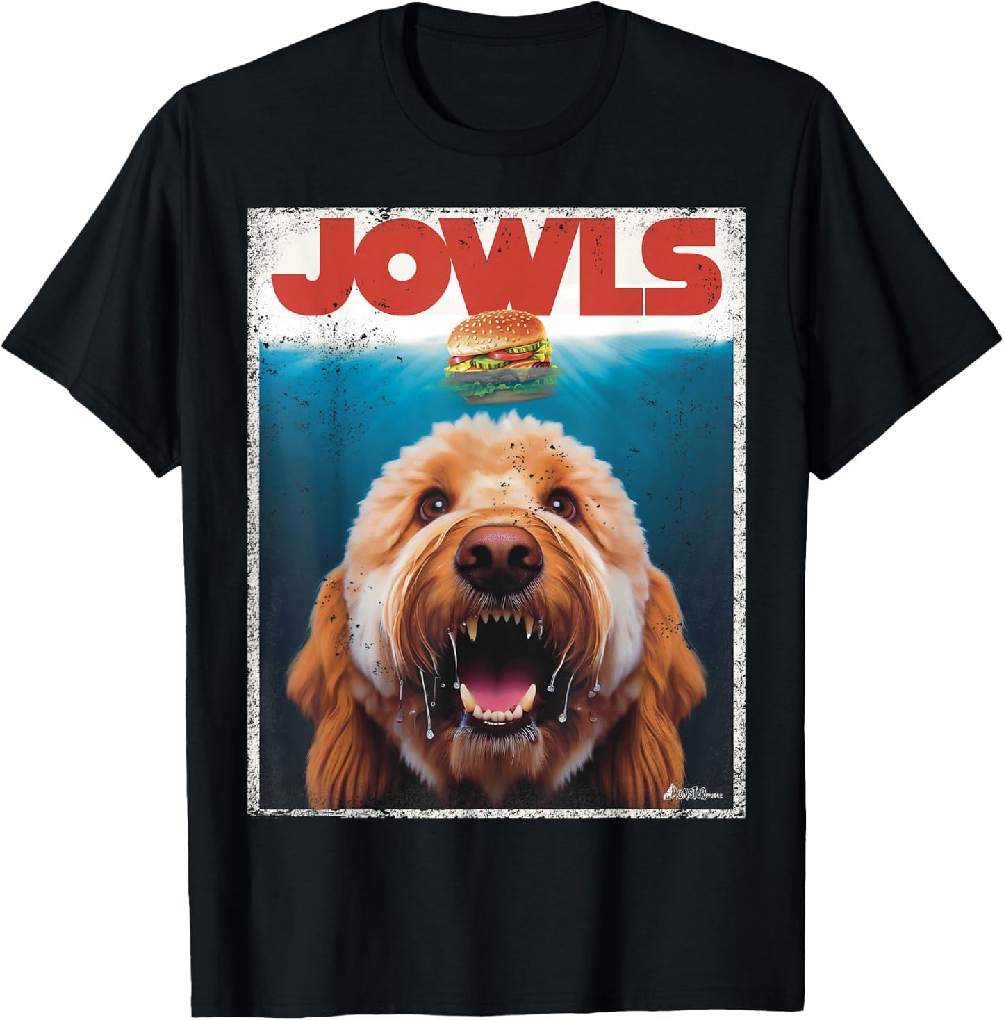 Funny Labradoodle Jowls , Fawn Lab Doodle Mom Top, Dad T-Shirt - T-Shirt | Black