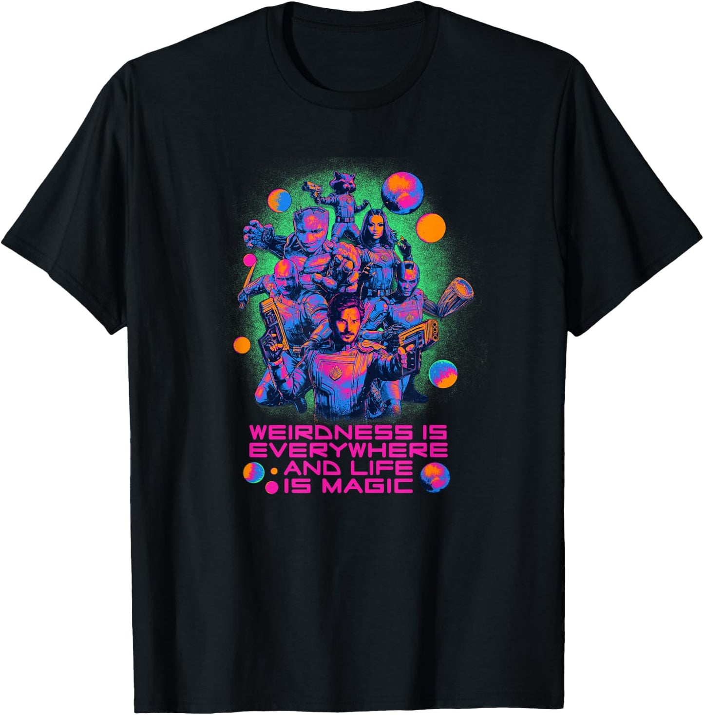 Marvel Guardians of the Galaxy Vol. 3 Life Is Magic Group T-Shirt - T-Shirt | Black