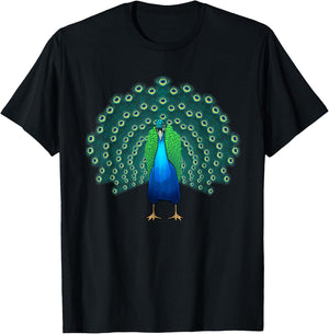 Funny Peacock Design Men Girls Boys Peacock Lovers T-Shirt - T-Shirt | Black
