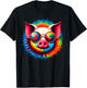Cool Tie Dye Sunglasses Pig Graphic Illustration Art T-Shirt - T-Shirt | Black